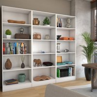 Estante para Livros Alexa 12 Prateleiras Branco - Panorama Móveis