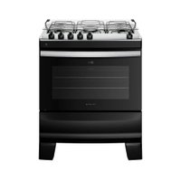 Fogão Atlas Agile Up Piso 5 Bocas Preto Mesa de Inox Bivolt (300001649)