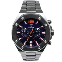 Relógio Cronógrafo Masculino de Aço Tuguir Analógico Infinity GCS-1271 Prata e Azul