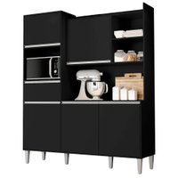Kit Cozinha Compacta 5 Portas 160 cm Isabel Preto REAJL Moveis