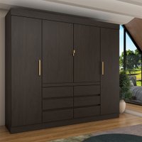 Guarda-Roupa Casal Luxúria 4 Portas 6 Gavetas ébano - Panorama Móveis