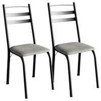 Kit 2 Cadeiras Tubular America 061 Preto Assento Grafiato ARTEF