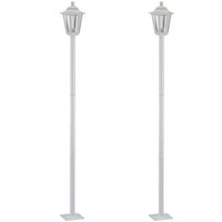 Conjunto 2 Postes de Jardim Luminária Externa 1,71m Colonial Branco Dital Iluminação Praças