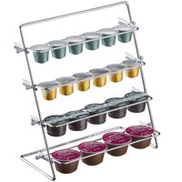 Suporte Porta Cápsulas de Café Cromado Organizador Universal Utimil Dolce Gusto 3 Corações Nespresso