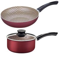 Kit Frigideira Funda 24cm Panela 18cm Alumínio Antiaderente Paris Tramontina