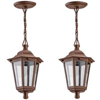 Kit 2 Luminárias de Teto Lustre Pendente Retrô Sala de Estar Grega Cristal Dital Marrom Iluminação