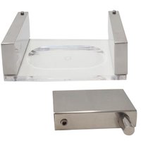 Kit Gancho Toalheiro e Saboneteira Acrílico e Inox Orquídea Banheiro Lavabo