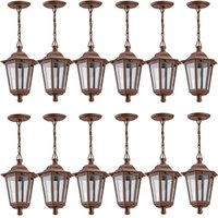 Conjunto 12 Luminárias de Teto Pendentes Vintage Marrom 58cm Decoração Recepção Sala Varanda
