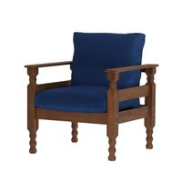Poltrona Madeira Maciça Liz Multimóveis VCR7003 - Azul