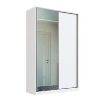 Guarda Roupa Solteiro Branco 147x59,8x235cm 1 Espelho 2 Portas 3 Gavetas RC 2004 Emovell