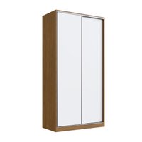 Guarda Roupa 2 Portas de Correr Freijó Natural Branco 120x59,8x235cm Emovell