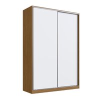 Guarda Roupa Solteiro 2 Portas Freijó Natural Branco 165x59,8x235cm RC2002 Emovell