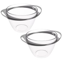 Kit 2 Champanheiras com Alças 6,2L Balde de Gelo Plástico Fumê Bebidas Gelada Eventos Crippa