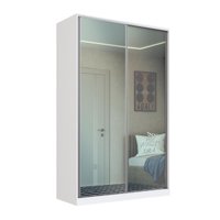 Guarda Roupa Solteiro Espelho 2 Portas de Correr Branco 147x59,8x235cm RC2004 Emovell