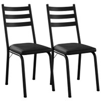 Kit 2 Cadeiras Tubular Europa 118 Preto Assento Preto ARTEF