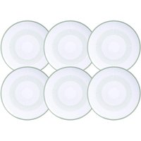 Jogo 6 Pratos de Sobremesa Porcelana 19cm Tramontina Lineare Servir Doces Salgados Mesa Posta