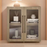Balcão Buffet Mia 2 Portas com Vidro 100% Mdf Riveira - Artely Móveis
