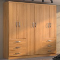 Guarda-Roupa Casal New Encante 6 Portas 6 Gavetas Cinamomo - Evidencia Móveis