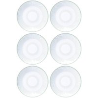 Jogo 6 Pratos Fundos Tramontina em Porcelana Branca Decorada 21cm Lineare Mesa Posta Sopa Caldos