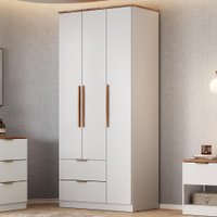 Guarda Roupa Solteiro 3 Portas Milan Carraro Branco