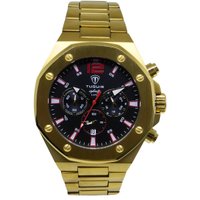 Relógio Cronógrafo Masculino de Aço Tuguir Analógico Infinity GCS-1271 Dourado e Preto