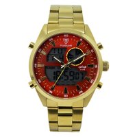 Relógio Masculino Tuguir AnaDigi Infinity GCS-1265 - Dourado e Vermelho