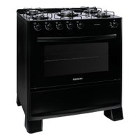 Fogão Suggar de Piso Cook Essence 5 Bocas com Mesa de Vidro - Preto