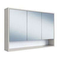 Armário Espelheira de Banheiro 90 Bari com 3 Portas  1 Nicho Arenas