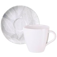 Xícara com Pires Chá Café 200ml em Porcelana Tramontina Arbo 2 Peças