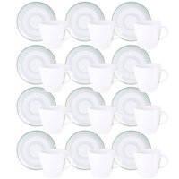 Jogo 12 Xícaras de Chá com Pires Porcelana 200ml Tramontina Lineare 24 Peças Mesa Posta Café