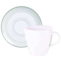 Xícara e Pires de Chá Tramontina Lineare em Porcelana 200ml 2 Peças Cozinha Servir Café
