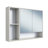 Armário Espelheira de Banheiro 80 Bari com 2 Portas e Nichos Arenas