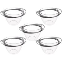 Conjunto 5 Champanheiras com Alças 6,2L Balde de Gelo Plástico Fumê Bebidas Geladas Bar Festa Crippa