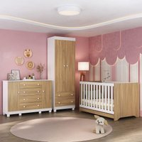 Quarto de Bebê Completo com Berço Americano 3 em 1 Allegra Multimóveis MP4594