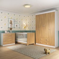 Quarto de Bebê Completo Berço Americano 3 em 1 Encanto Multimóveis MP4581