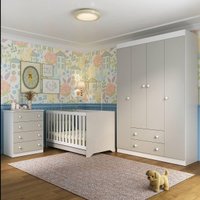Quarto de Bebê Completo com Berço Americano 3 em 1 Encanto Multimóveis MP4585