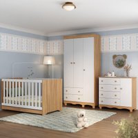 Quarto de Bebê Completo Berço Americano 3 em 1 Colchão Dengo Multimóveis MP4608