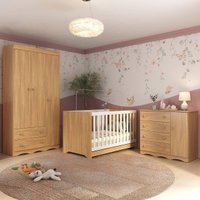 Quarto de Bebê Completo com Berço Americano 3 em 1 Realeza Multimóveis MP4591