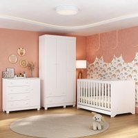 Quarto de Bebê Completo com Berço Americano 3 em 1 Allegra Multimóveis MP4590