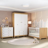 Quarto de Bebê Completo Berço Americano 3 em 1 Colchão Allegra Multimóveis MP4598