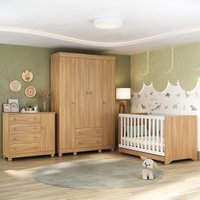 Quarto de Bebê Completo com Berço Americano 3 em 1 Allegra Multimóveis MP4582