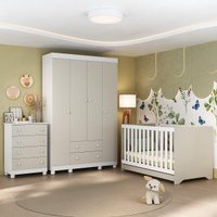 Quarto de Bebê Completo com Berço Americano 3 em 1 Allegra Multimóveis MP4586