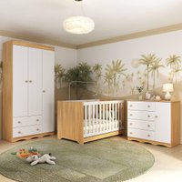 Quarto de Bebê Completo Berço Americano 3 em 1 Colchão Realeza Multimóveis MP4607