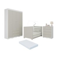 Quarto de Bebê Completo Berço Americano 3 em 1 Colchão Realeza Multimóveis MP4603