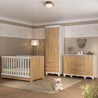 Quarto de Bebê Completo Berço Americano 3 em 1 Colchão Dengo Multimóveis MP4612