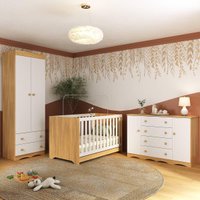 Quarto de Bebê Completo com Berço Americano 3 em 1 Realeza Multimóveis MP4595