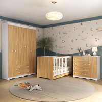 Quarto de Bebê Completo com Berço Americano 3 em 1 Realeza Multimóveis MP4583