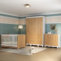 Quarto de Bebê Completo Berço Americano 3 em 1 Colchão Dengo Multimóveis MP4600