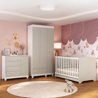 Quarto de Bebê Completo Berço Americano 3 em 1 Colchão Allegra Multimóveis MP4606