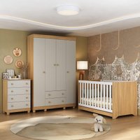 Quarto de Bebê Completo Berço Americano 3 em 1 Colchão Allegra Multimóveis MP4602